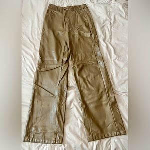 PU Leather Straight Leg Pant XS Short